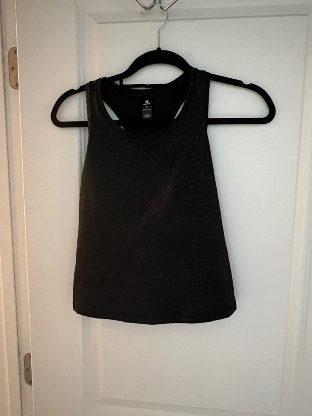 90 Degree By Reflex Black Racerback Workout Tank with Subtle Texture